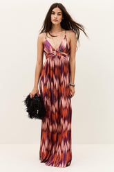 Patterned Maxi Dress Anaelle Orange | ba&sh Clothing