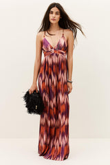 Patterned Maxi Dress Anaelle Orange | ba&sh Clothing