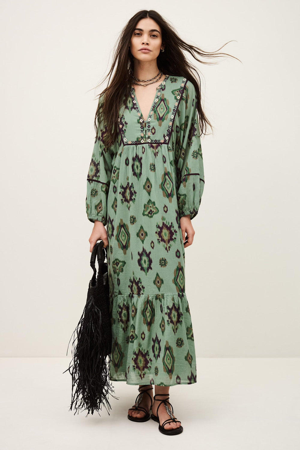 Midi Dress Oelia Green | ba&sh Clothing