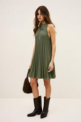 Pleated Sleeveless Knit Dress Sinnta Green | ba&sh Clothing|Sale