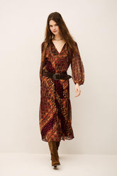 Loose-Fit Midi Dress Oria Red | ba&sh Clothing|Sale