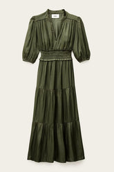 Short Gathered Dress Cleli Green | ba&sh Clothing