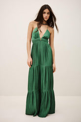 Satin Maxi Dress Wasta Green | ba&sh Clothing