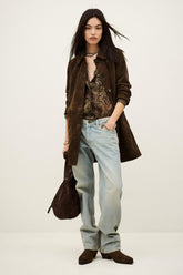 Long Suede Coat Maena Brown | ba&sh Sale|Clothing