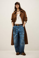 Long Leather Coat Matte Brown | ba&sh Sale|Clothing