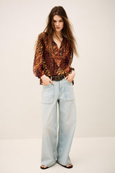 Patterned Blouse, Sleeves Odetta Red | ba&sh Sale