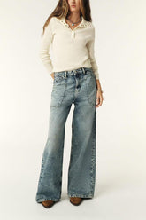 Wide-Leg Blue Jeans Mellou Blue | ba&sh Sale|Clothing
