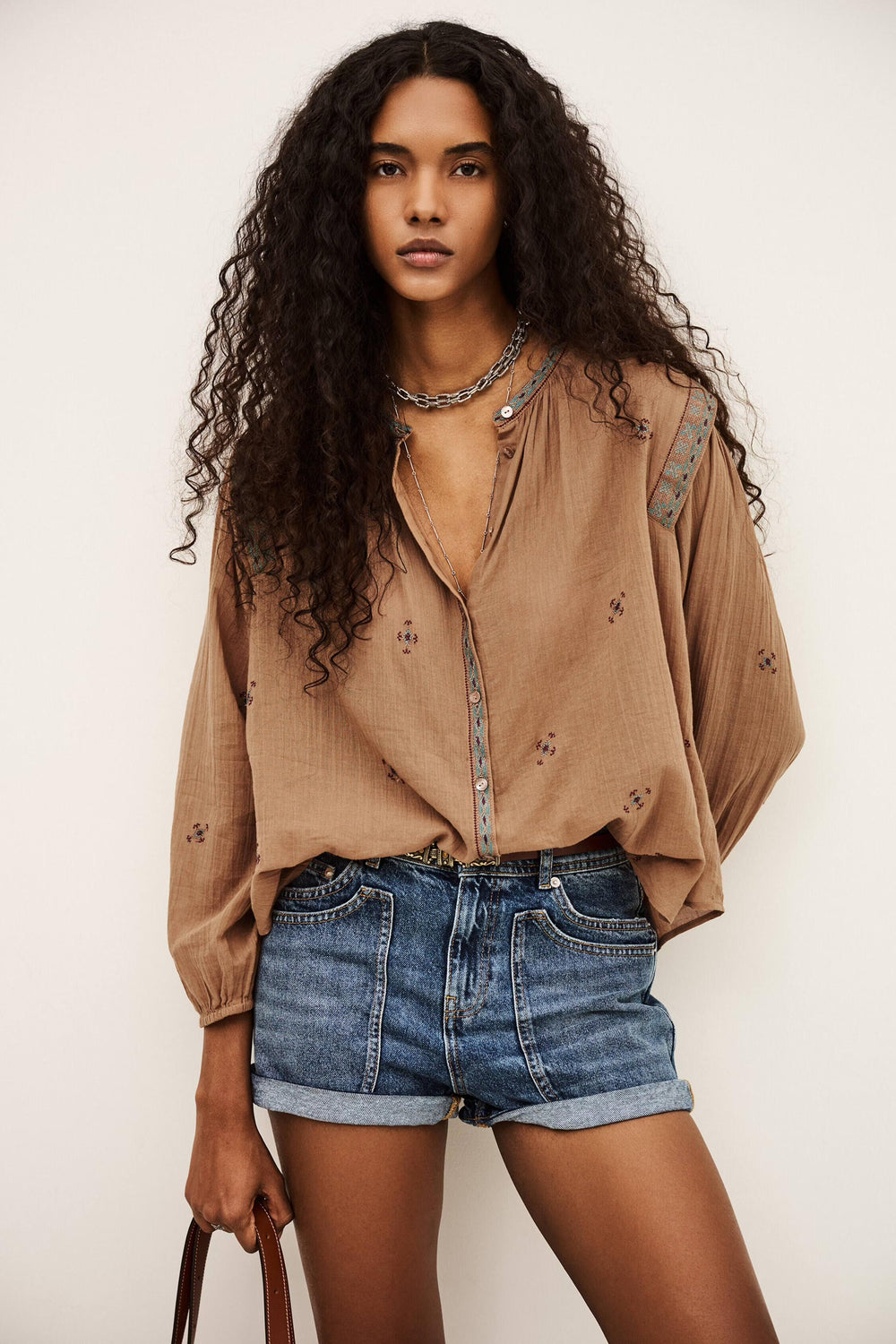 Embroidered Shirt Dalila Beige | ba&sh Clothing