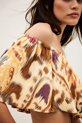Strapless Ruffled Top Manthea Yellow | ba&sh Clothing