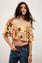 Strapless Ruffled Top Manthea Yellow | ba&sh Clothing