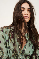 Patterned Shirt Odelie Green | ba&sh Clothing