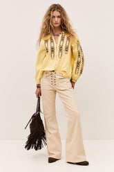 Embroidered Blouse, Sleeves Faustina Yellow | ba&sh Clothing