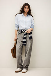Wide-Leg Flared Pants Yima Gray | ba&sh Clothing