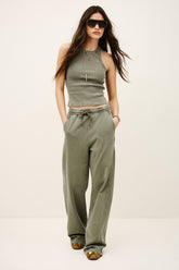 Cotton Wide-Leg Pants Koko Green | ba&sh Clothing