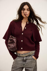 Cropped Knit Cardigan Pegg Red | ba&sh Clothing