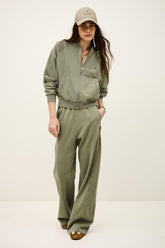 Zipped Cotton Sweatshirt Kira Green | ba&sh Clothing