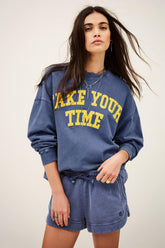 Oversize Cotton Sweatshirt Keyra Blue | ba&sh Clothing