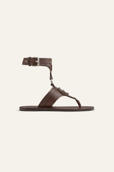 Flat Leather Sandals Corfou Brown | ba&sh Clothing|Shoes & Accessories