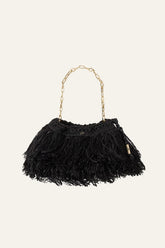 Fringed Raffia Clutch June Black | ba&sh Clothing|Shoes & Accessories