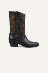 Leather Cowboy-Style Boots Curtis Black | ba&sh Clothing|Shoes & Accessories