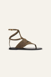 Flat Suede Sandals Capri Green | ba&sh Shoes & Accessories