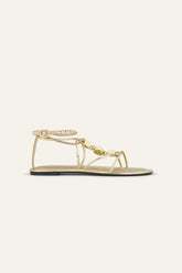 Flat Leather Sandals Caya Gold | ba&sh Shoes & Accessories
