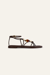Flat Leather Sandals Caya Brown | ba&sh Shoes & Accessories