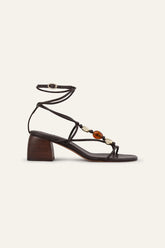 Heeled Leather Sandals Caya Brown | ba&sh Shoes & Accessories