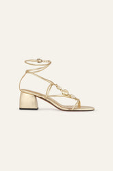 Heeled Leather Sandals Caya Gold | ba&sh Shoes & Accessories