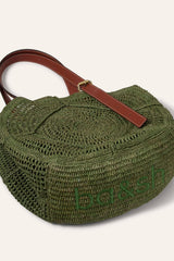 Raffia Straw Bag Palma Green | ba&sh Shoes & Accessories