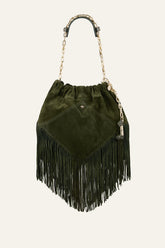 Fringed Suede Bag June Green | ba&sh Shoes & Accessories
