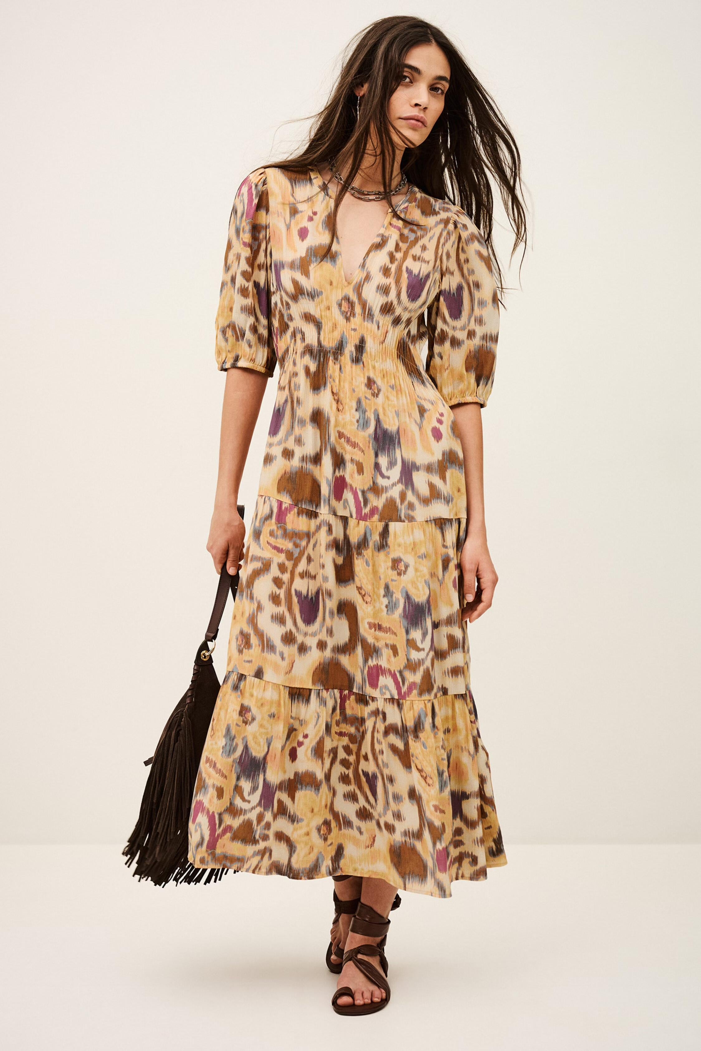 Patterned Midi Dress Madelia Yellow | ba&sh Clothing