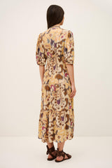 Patterned Midi Dress Madelia Yellow | ba&sh Clothing