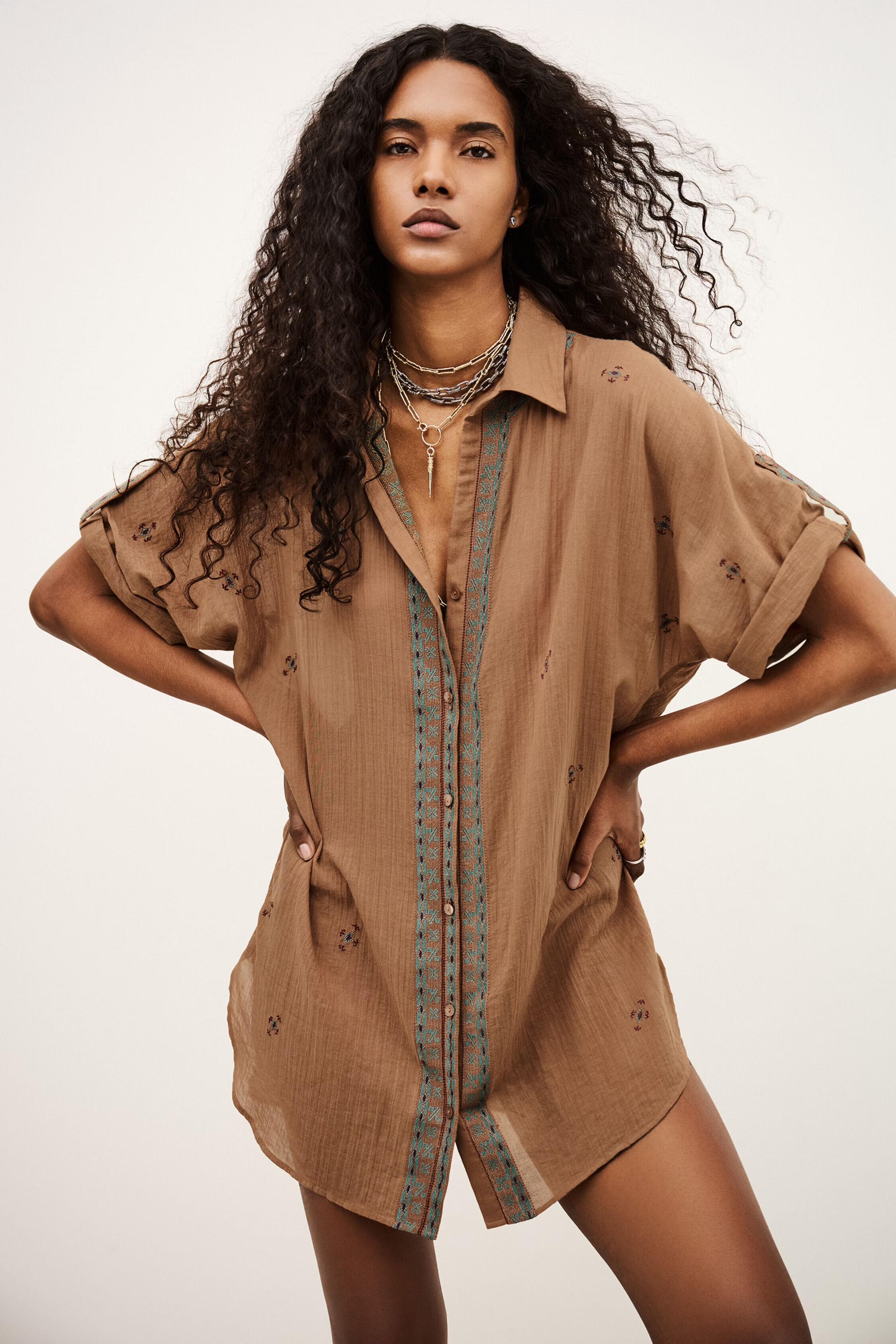 Embroidered Shirt Daela Beige | ba&sh Clothing
