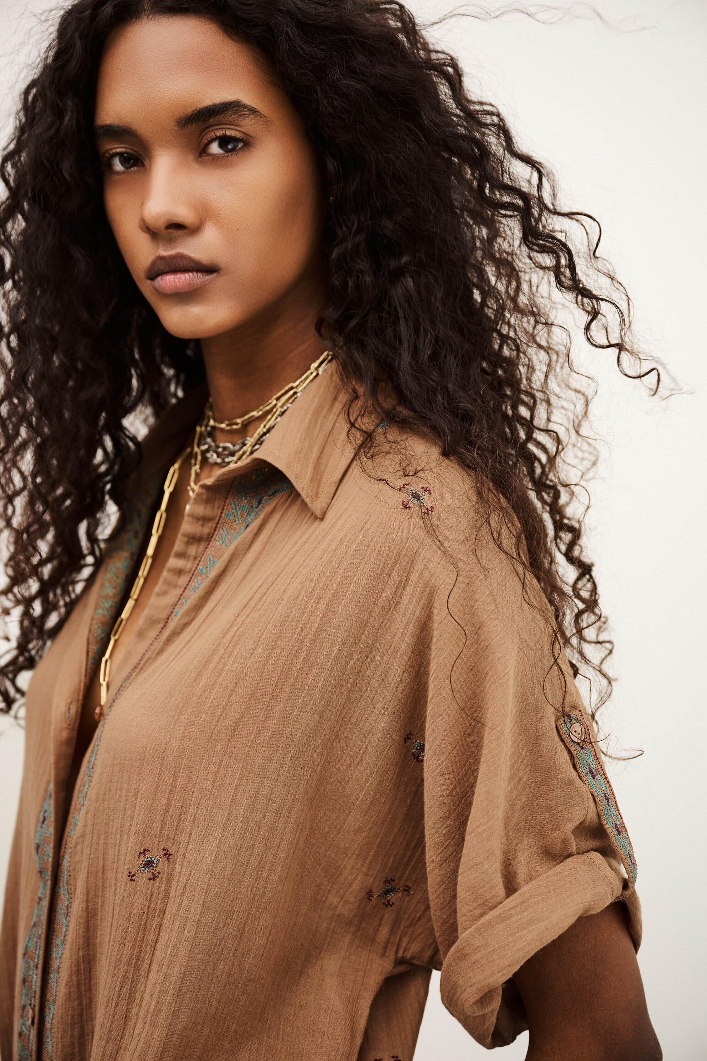 Embroidered Shirt Daela Beige | ba&sh Clothing