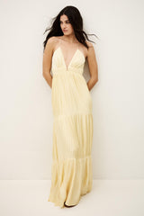 Satin Maxi Dress Wasta Yellow | ba&sh Clothing