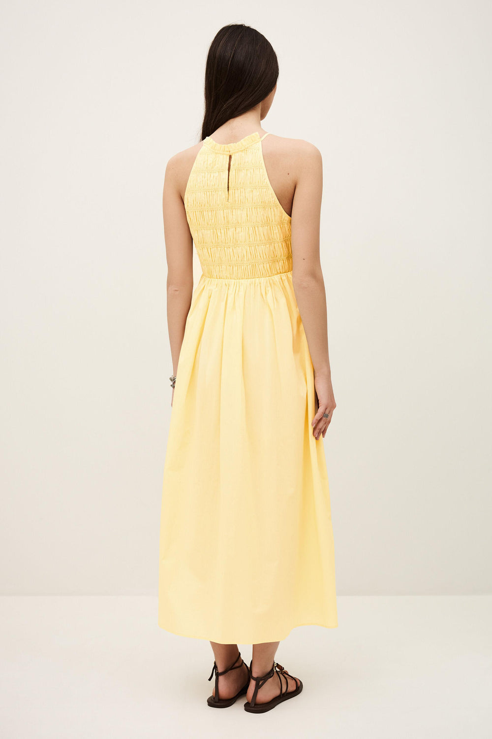 Smocked Maxi Dress Eris Yellow | ba&sh Clothing