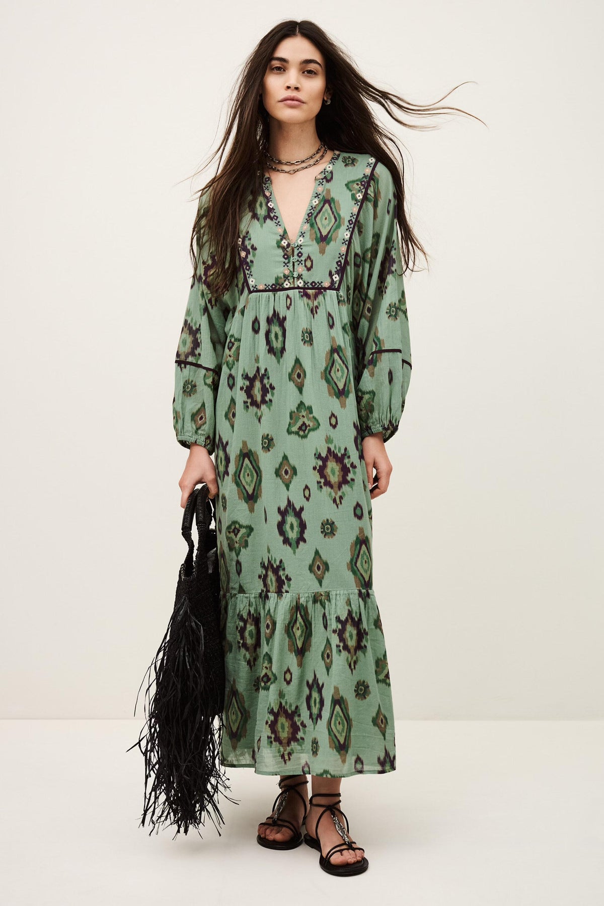 Midi Dress Oelia Green | ba&sh Clothing