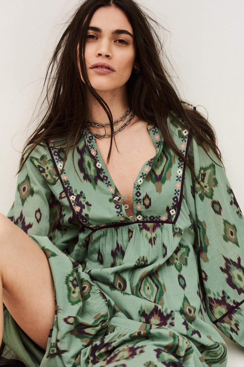 Midi Dress Oelia Green | ba&sh Clothing