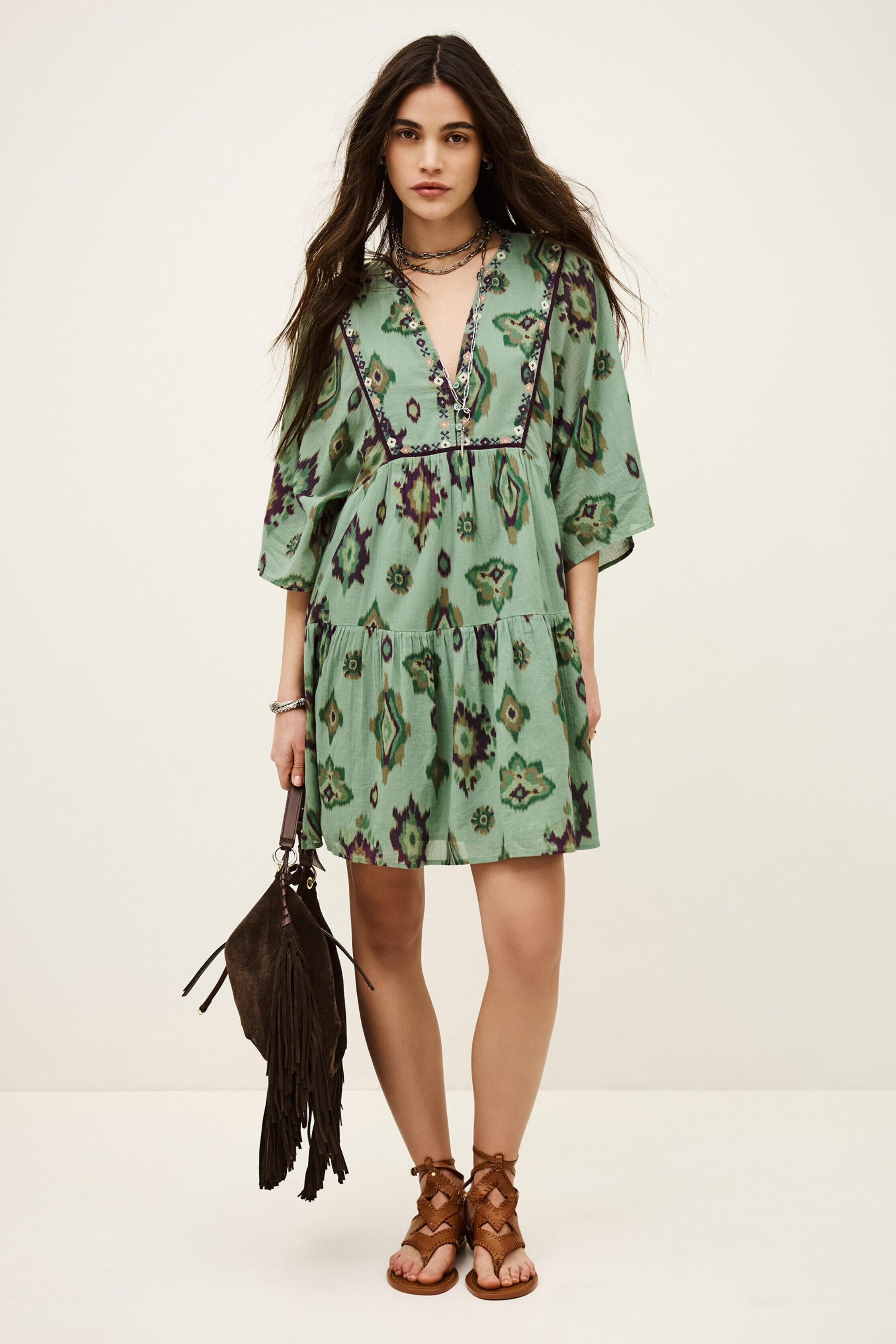 Mini Dress Olalie Green | ba&sh Clothing