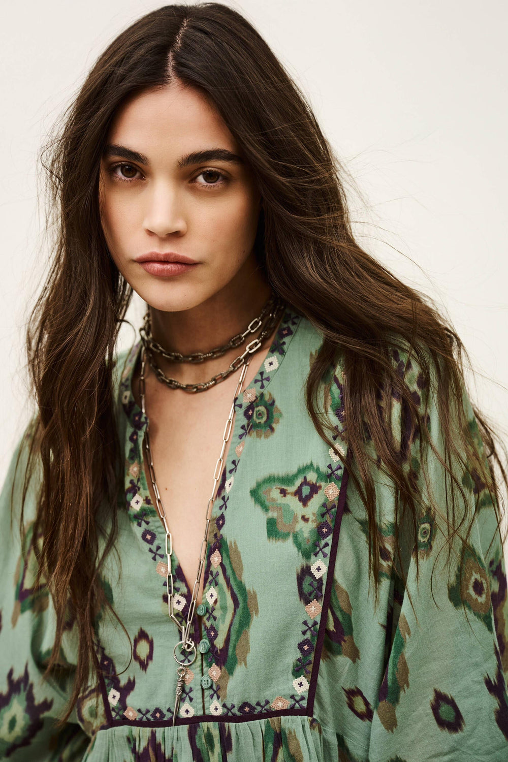 Mini Dress Olalie Green | ba&sh Clothing