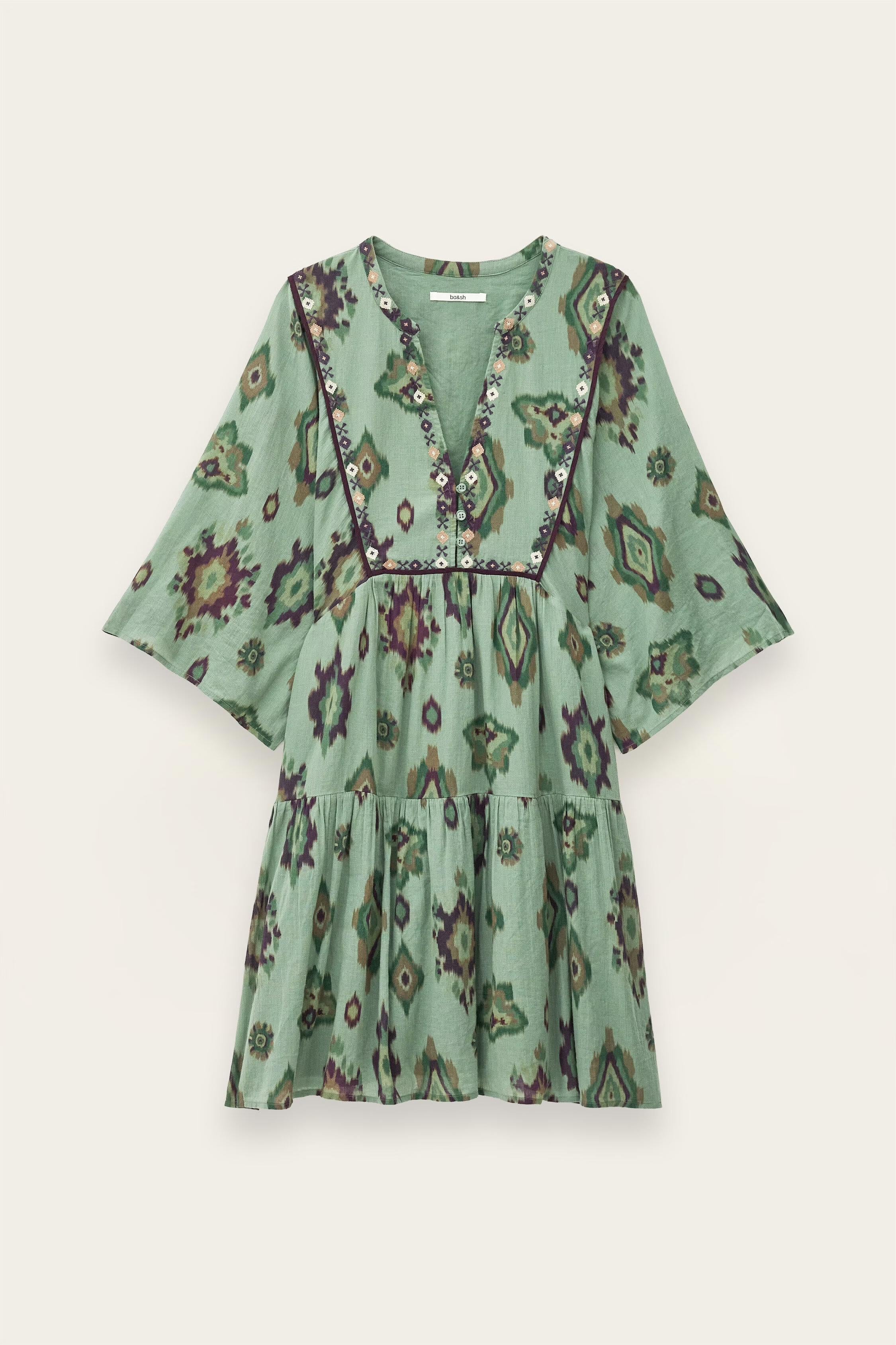 Mini Dress Olalie Green | ba&sh Clothing