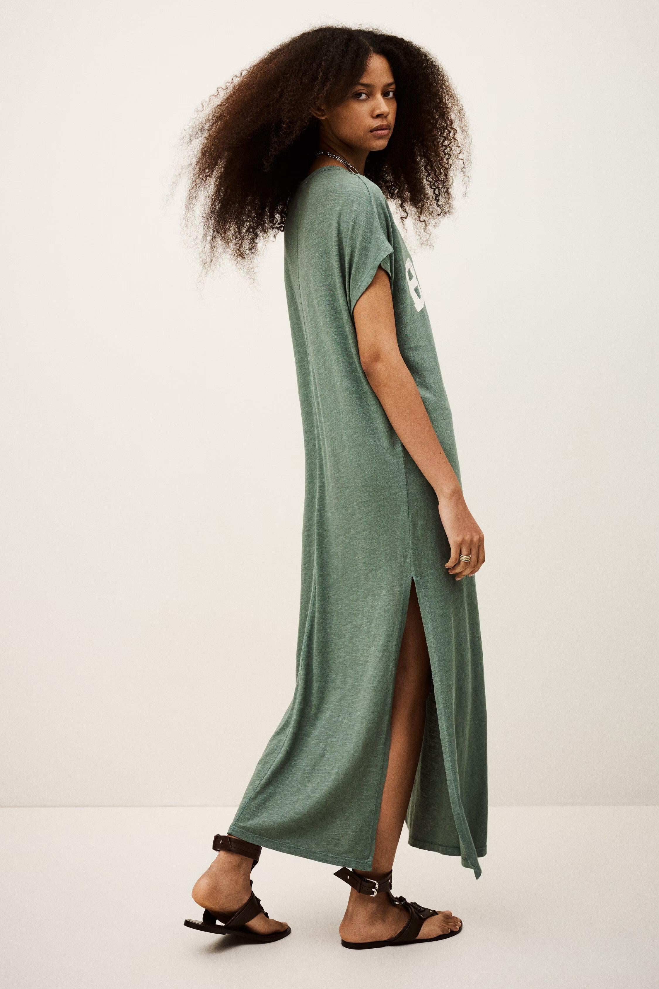 T-Shirt Dress Civia Green | ba&sh Clothing