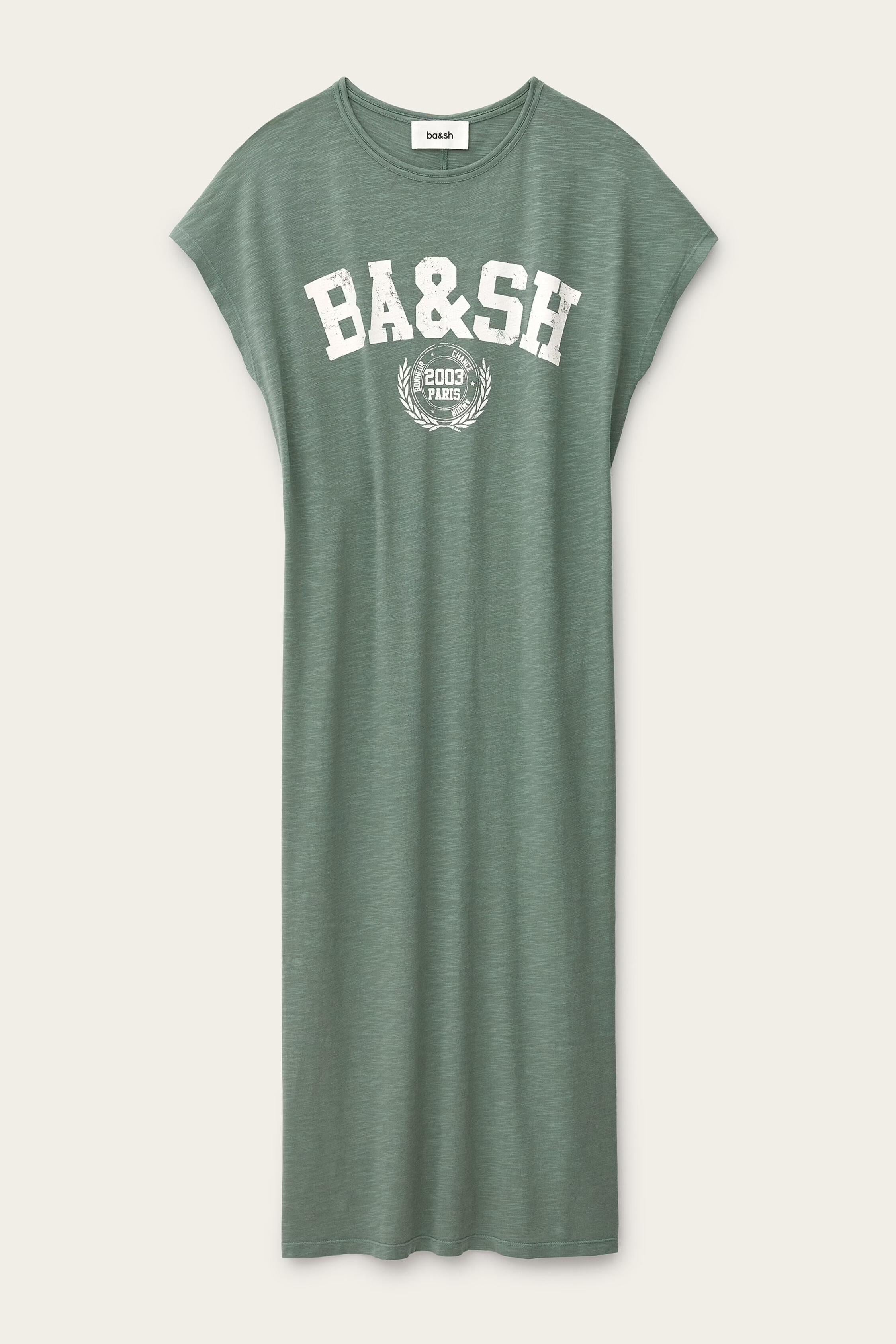 T-Shirt Dress Civia Green | ba&sh Clothing