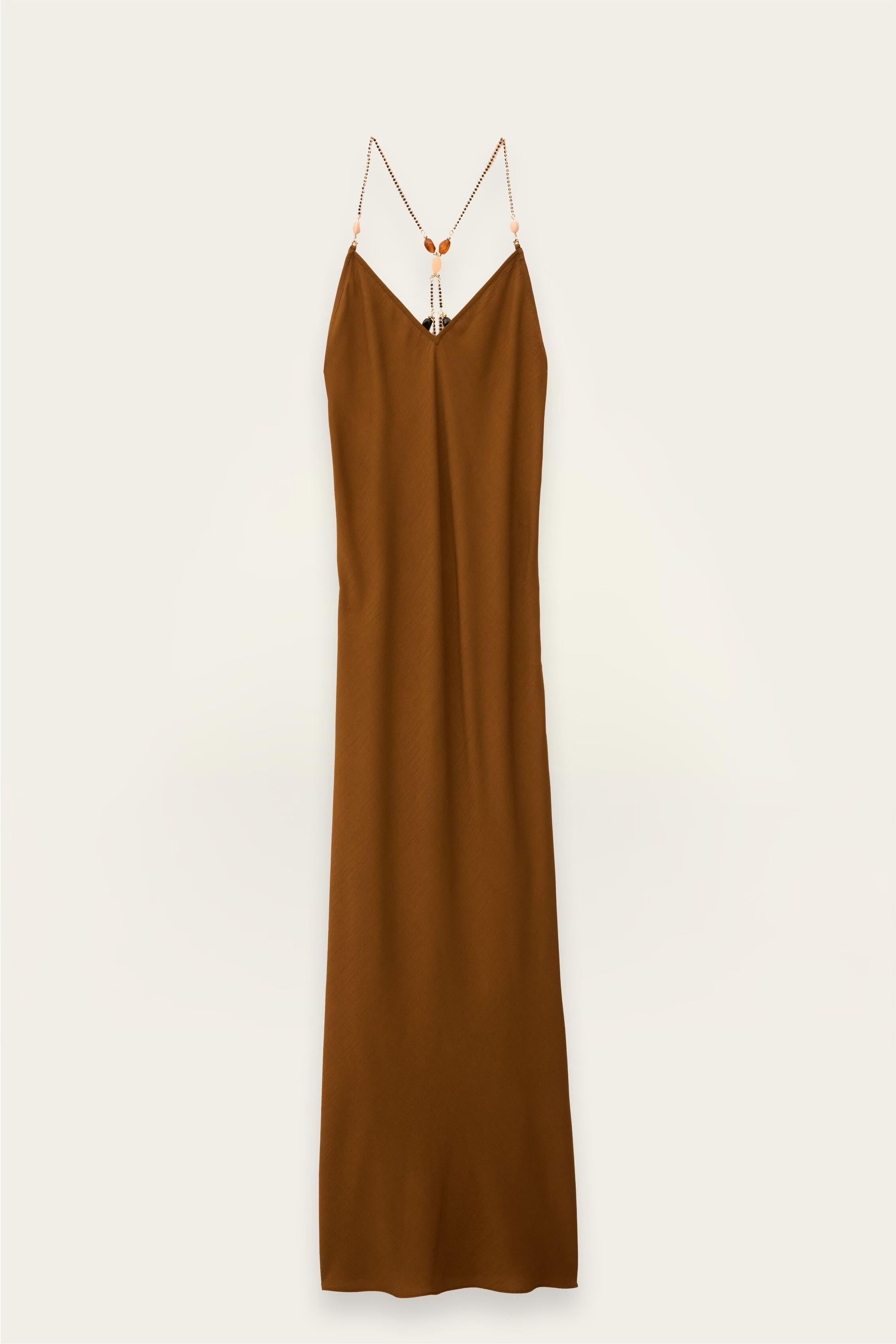 Fluid Viscose Backless Dress Hany Brown | ba&sh Clothing