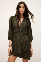 Patterned Mini Dress Romea Green | ba&sh Clothing