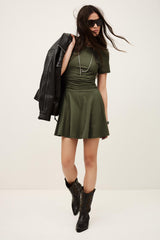 Patterned Mini Dress Aura Green | ba&sh Clothing