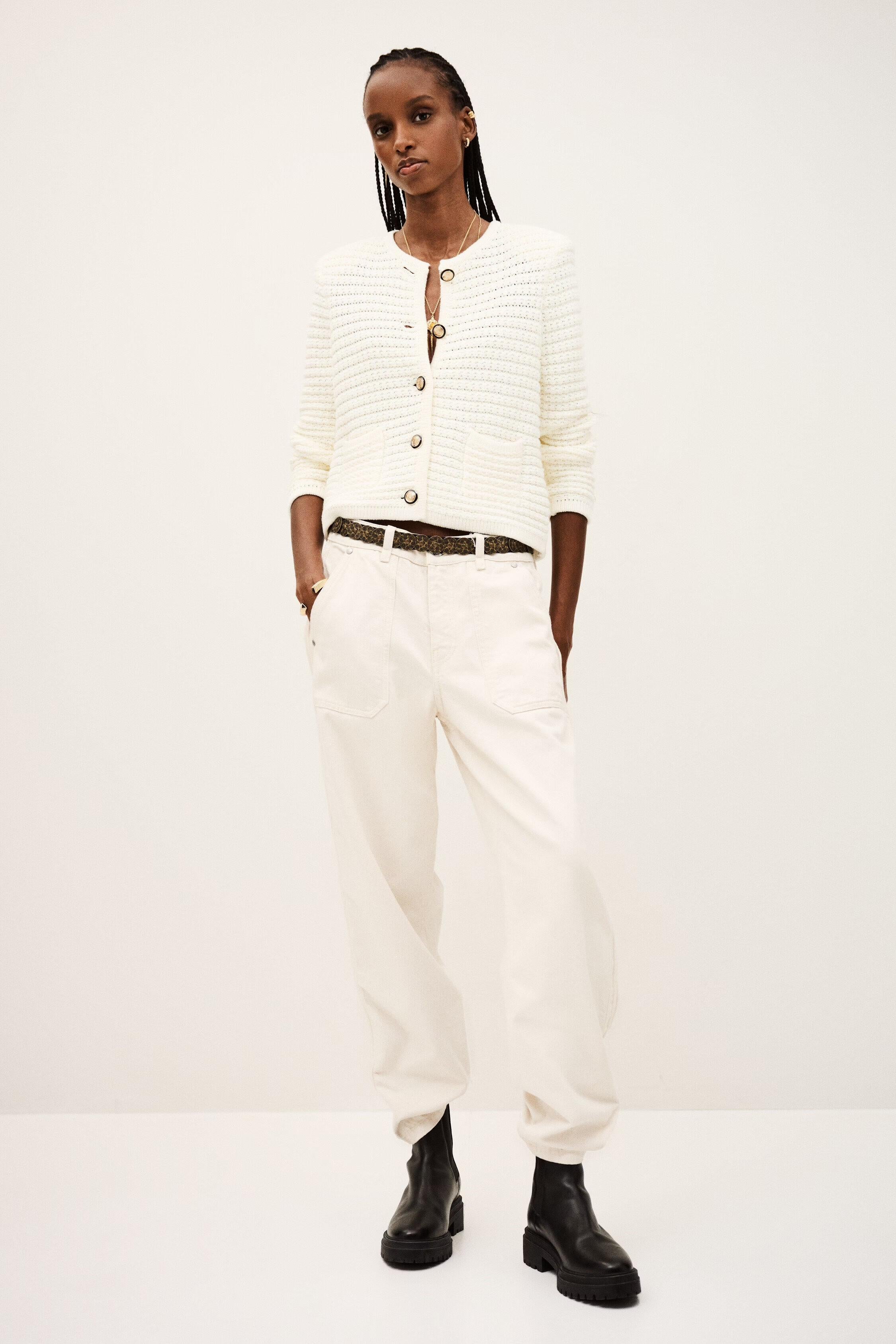 Decorative Knit Cardigan Gaspard Off-White | ba&sh Sale|Clothing