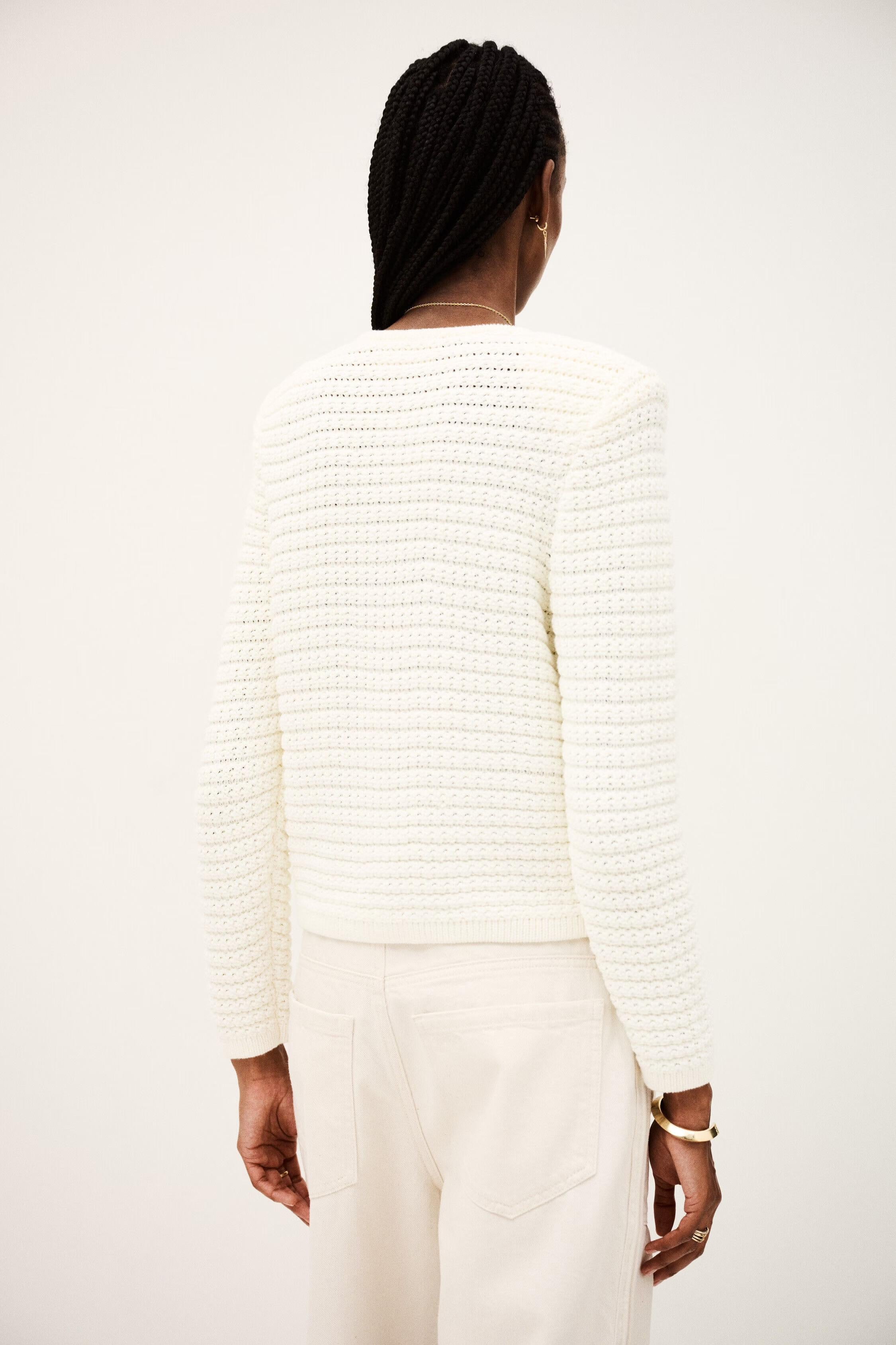 Decorative Knit Cardigan Gaspard Off-White | ba&sh Sale|Clothing