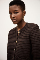 Long-Sleeved Cardigan Gaspard Brown | ba&sh Sale|Clothing